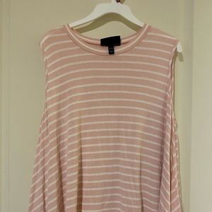 Lane Bryant Striped Sleeveless Tunic Shirt